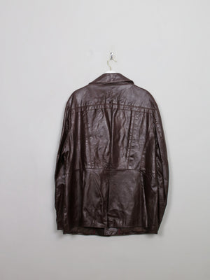 Men's Vintage Burgundy  Leather Jacket L