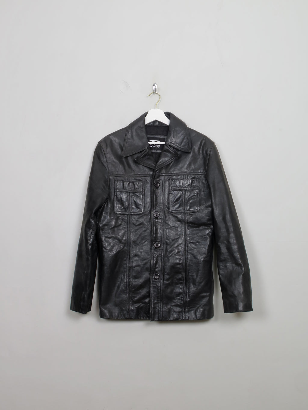 Men's Vintage Black Leather Jacket S/M