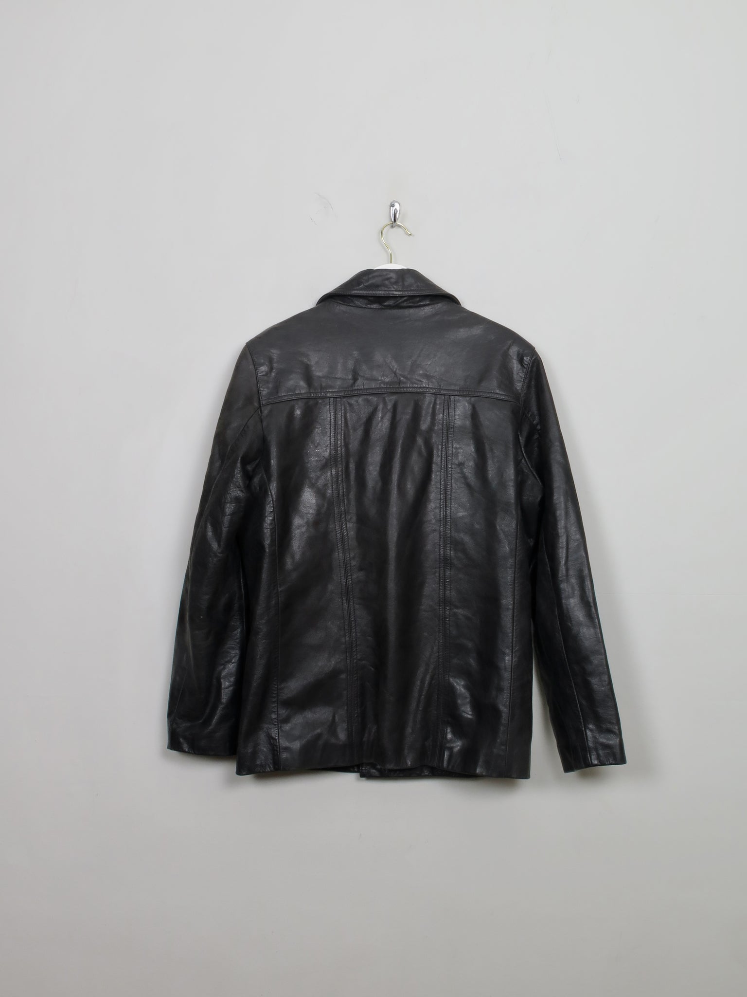 Men's Vintage Black Leather Jacket S/M - The Harlequin