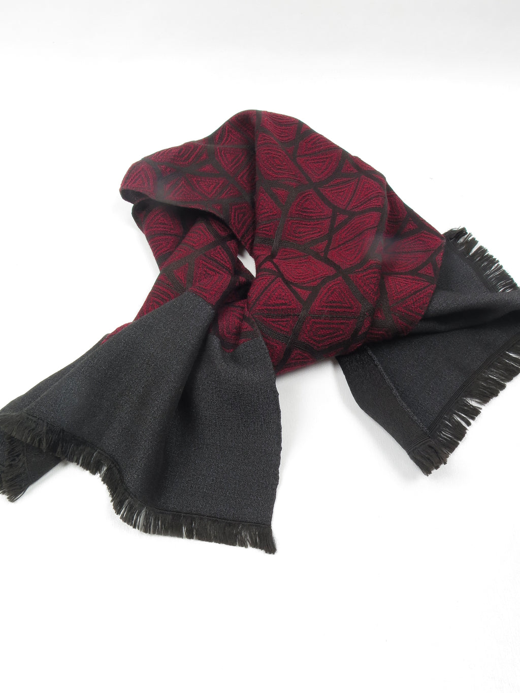 Men's Vintage Scarf Wine & Black - The Harlequin