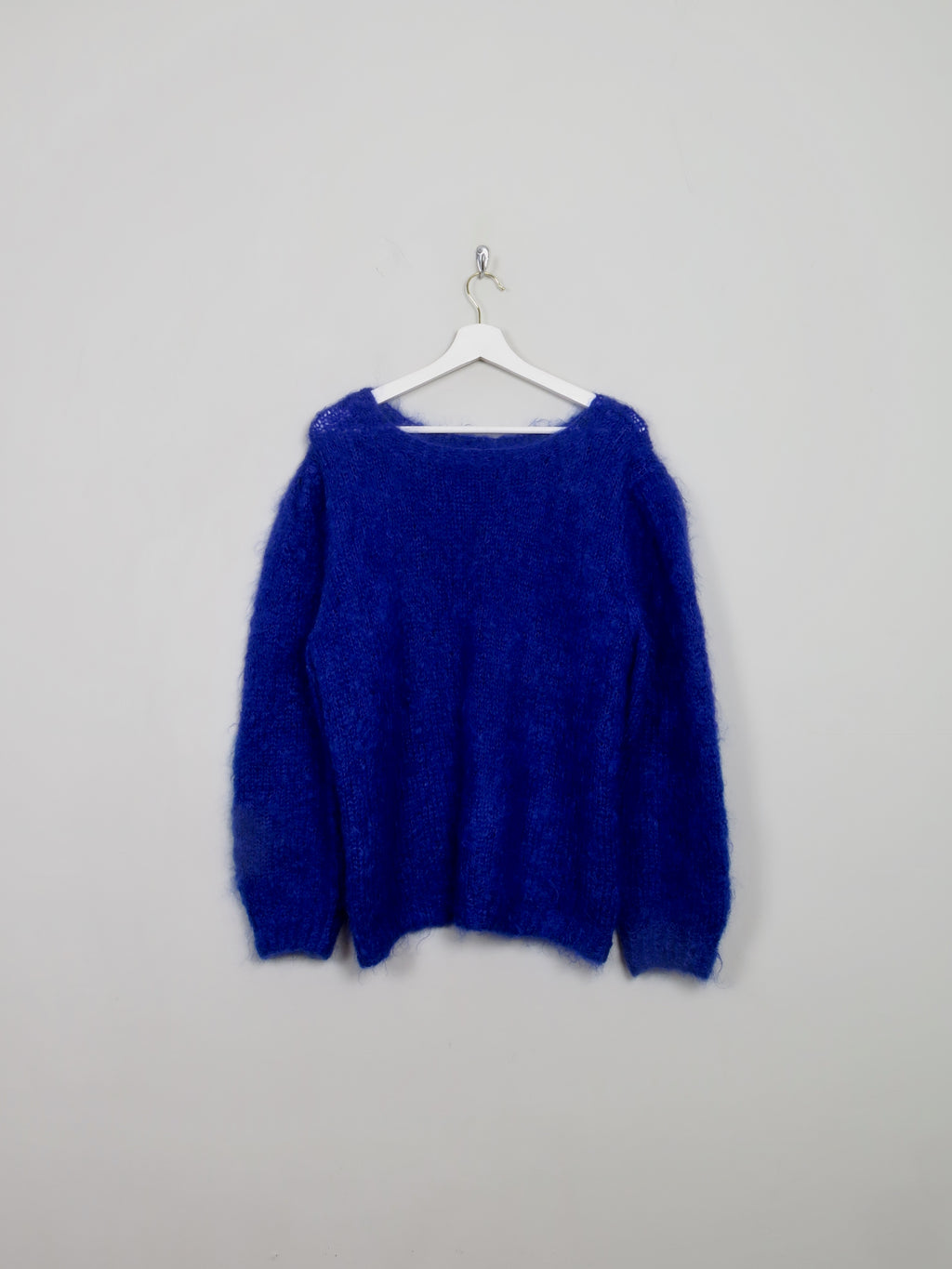 Women's Blue Vintage Mohair Jumper M/L - The Harlequin