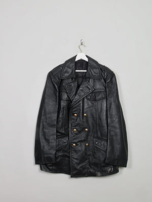 Men's Vintage Leather Police Jacket 44"/L - The Harlequin