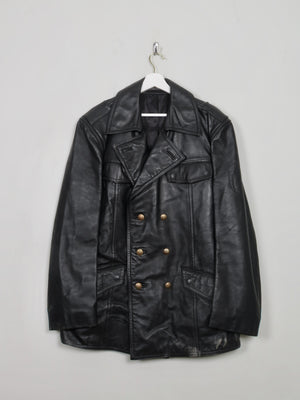 Men's Vintage Leather Police Jacket 44"/L - The Harlequin