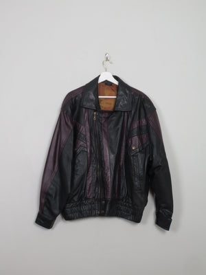 Men's Vintage Leather Bomber Jacket M - The Harlequin