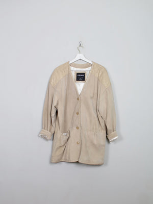 Women's Vintage Beige Suede Jacket L - The Harlequin