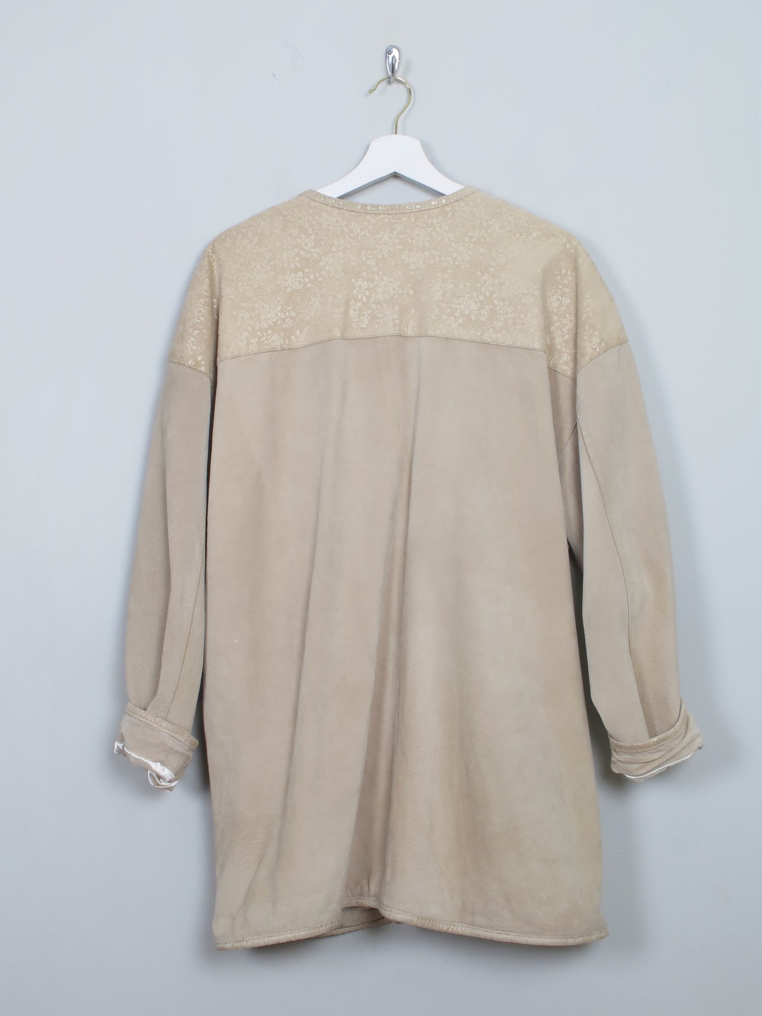 Women's Vintage Beige Suede Jacket L - The Harlequin