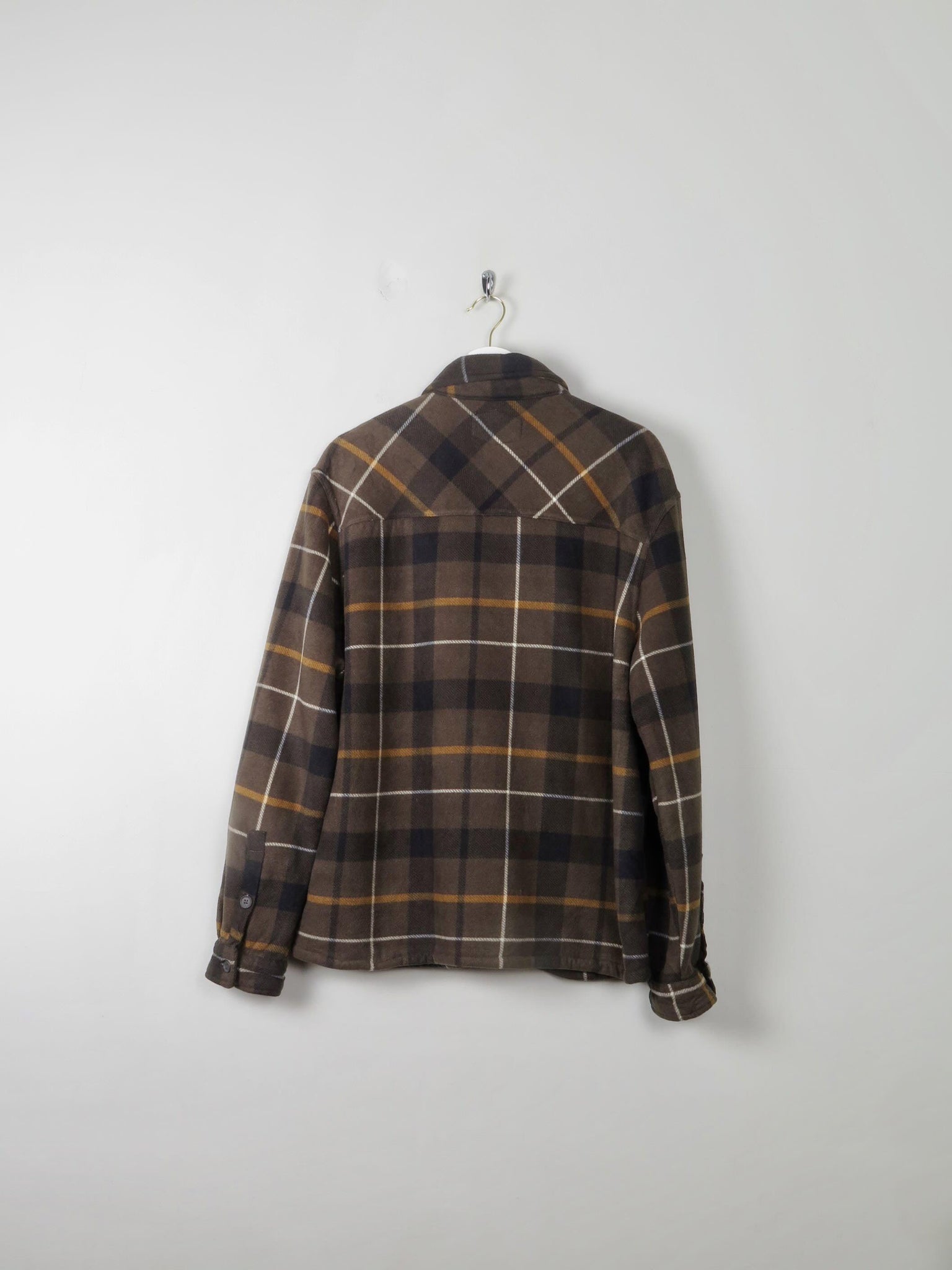 Men's Vintage Flannel Fleece Sherpa Shirt L - The Harlequin