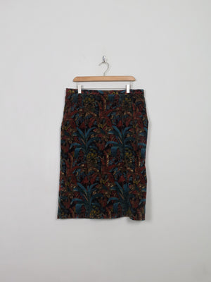 Vintage Printed Corduroy Midi Skirt 34" - The Harlequin