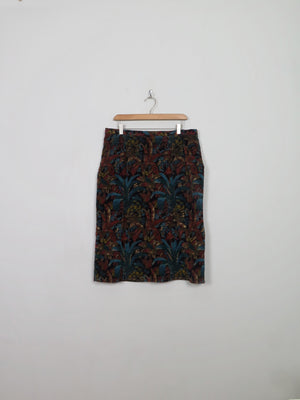 Vintage Printed Corduroy Midi Skirt 34" - The Harlequin