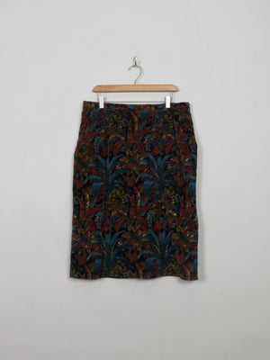 Vintage Printed Corduroy Midi Skirt 34" - The Harlequin