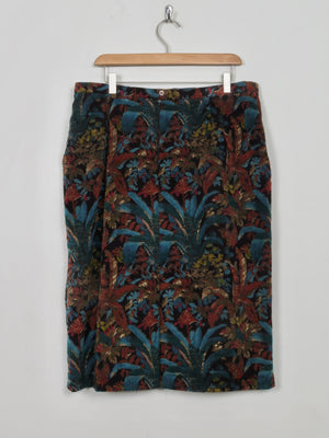Vintage Printed Corduroy Midi Skirt 34" - The Harlequin