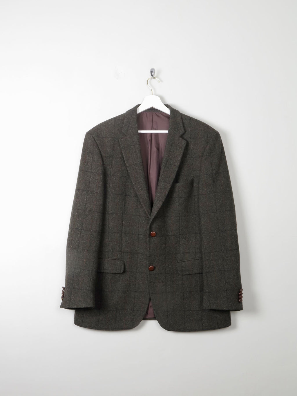 Men's Vintage Green Tweed Jacket S - The Harlequin