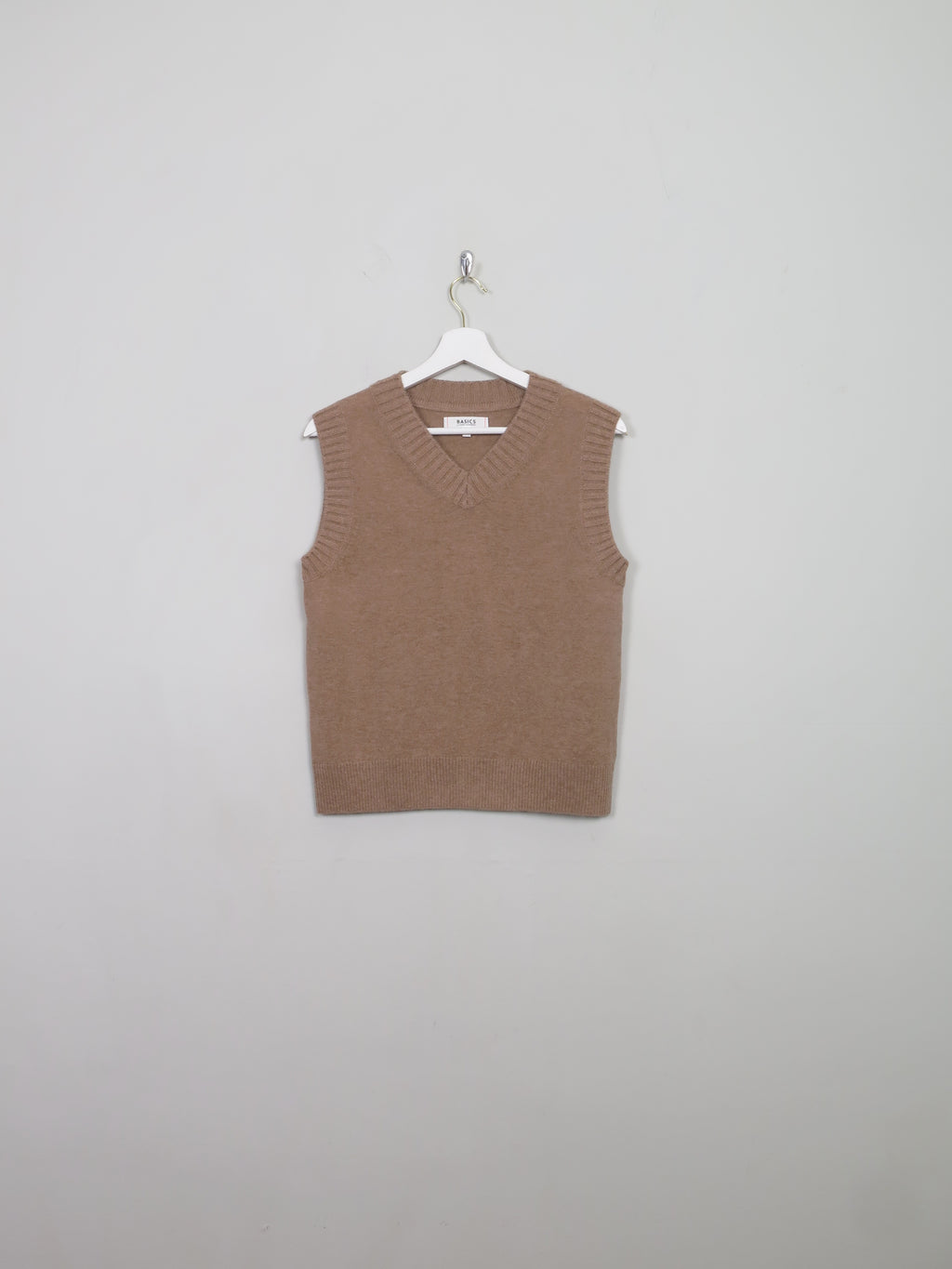 Women's Camel Wool Tank Top S - The Harlequin