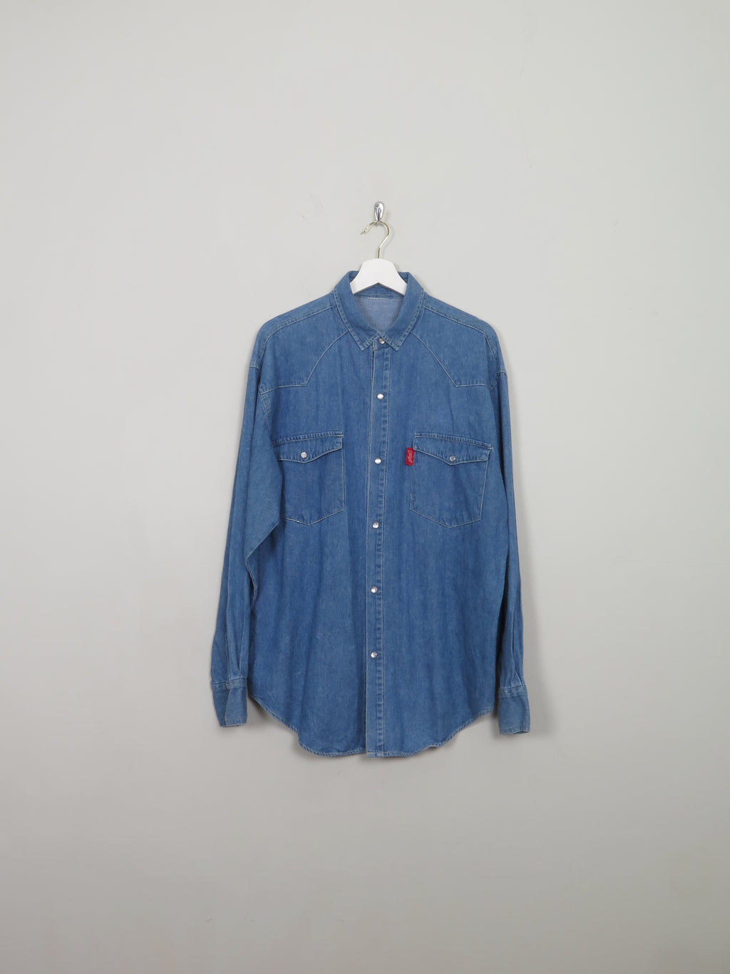 Men's Vintage Denim Shirt L - The Harlequin