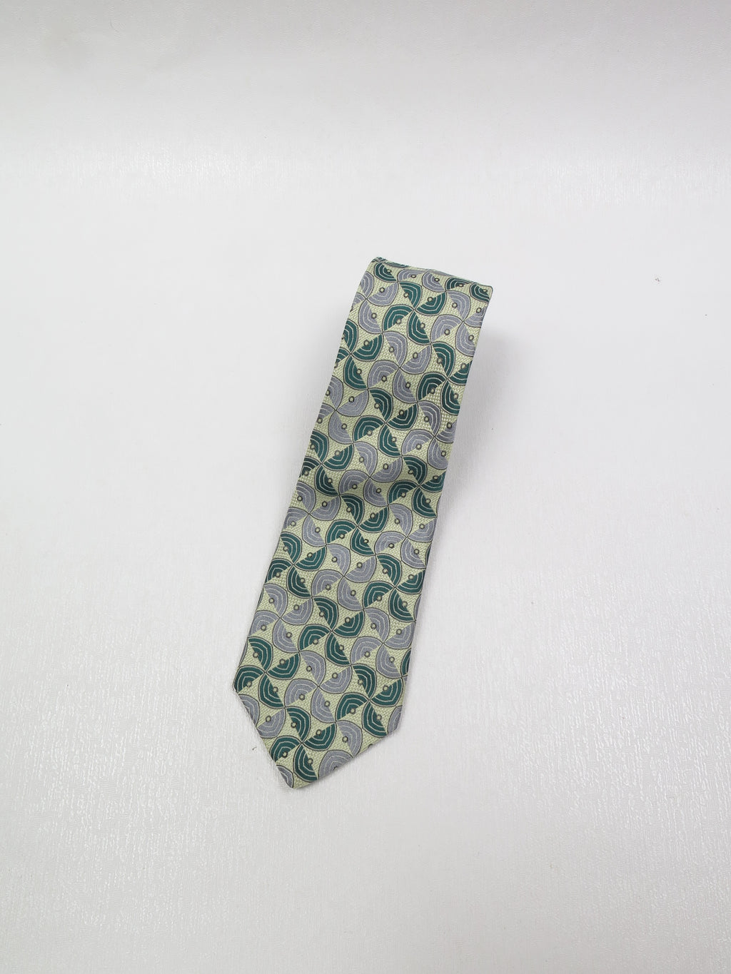 Men's Vintage Green Printed Tie - The Harlequin