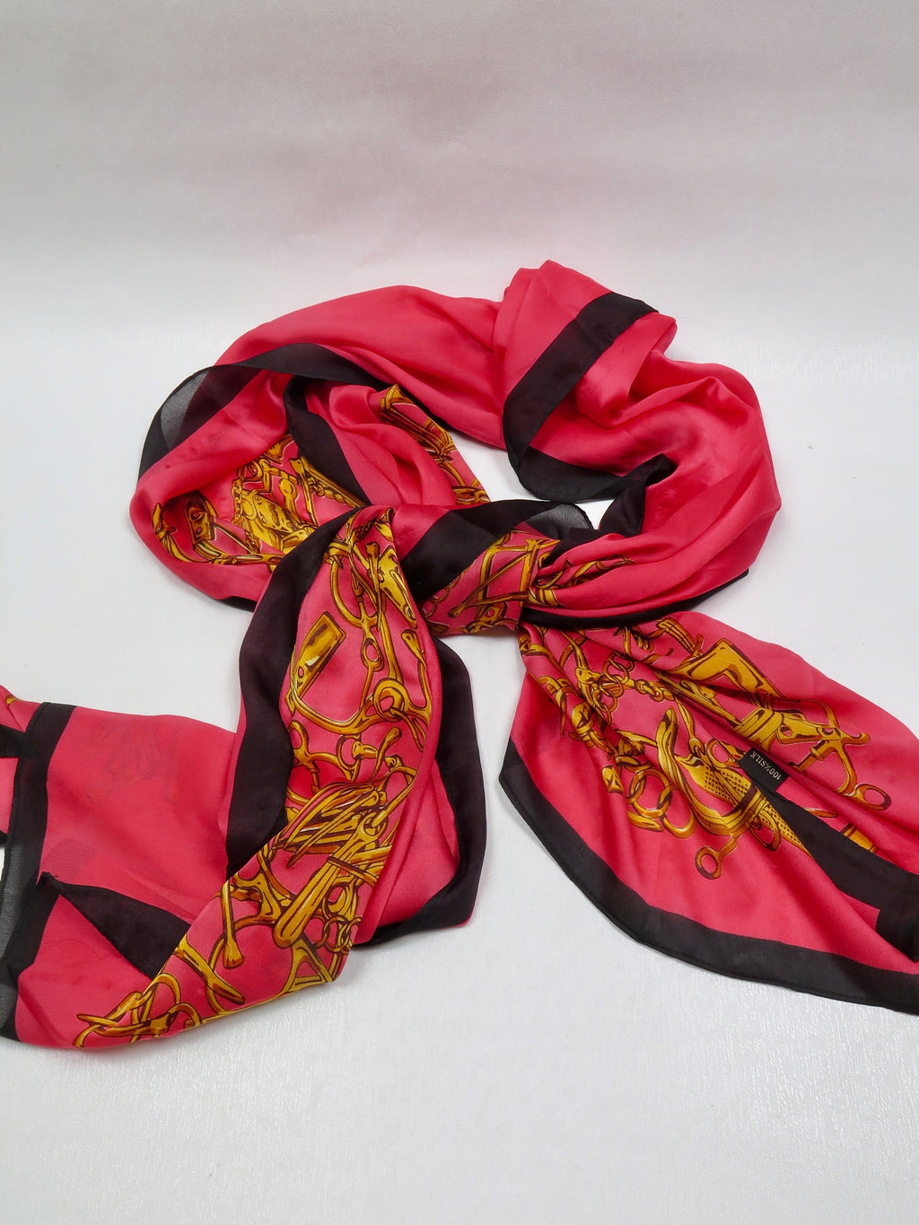 Women's Vintage Style Large Printed Silk Scarf Wrap - The Harlequin