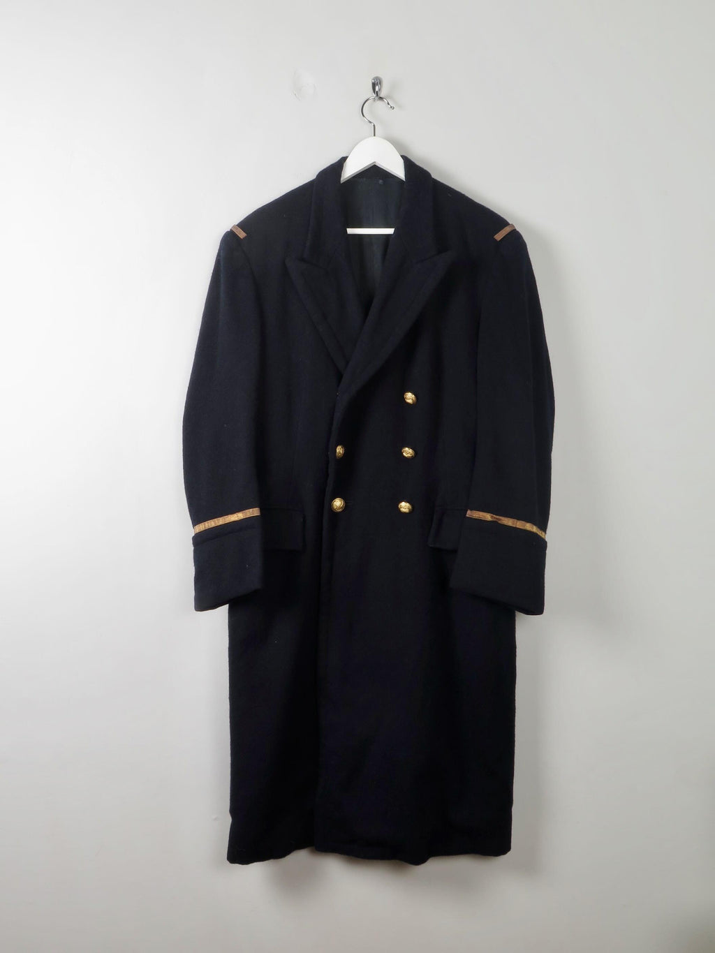 Men's Vintage Navy Military Coat 42"/M - The Harlequin