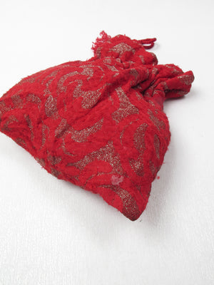 Vintage 1920s Red Paupers Bag With Wrist Strap - The Harlequin