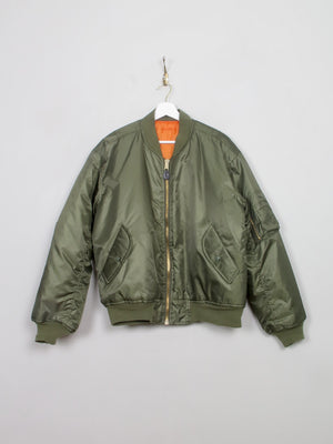 Men's Vintage Classic Green Bomber Jacket M/L - The Harlequin