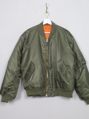 Men's Vintage Classic Green Bomber Jacket M/L - The Harlequin