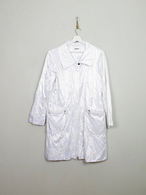 Women's White Vintage Summer Coat L - The Harlequin