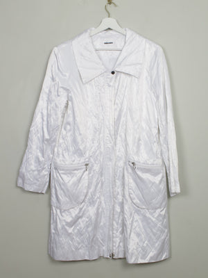 Women's White Vintage Summer Coat L - The Harlequin