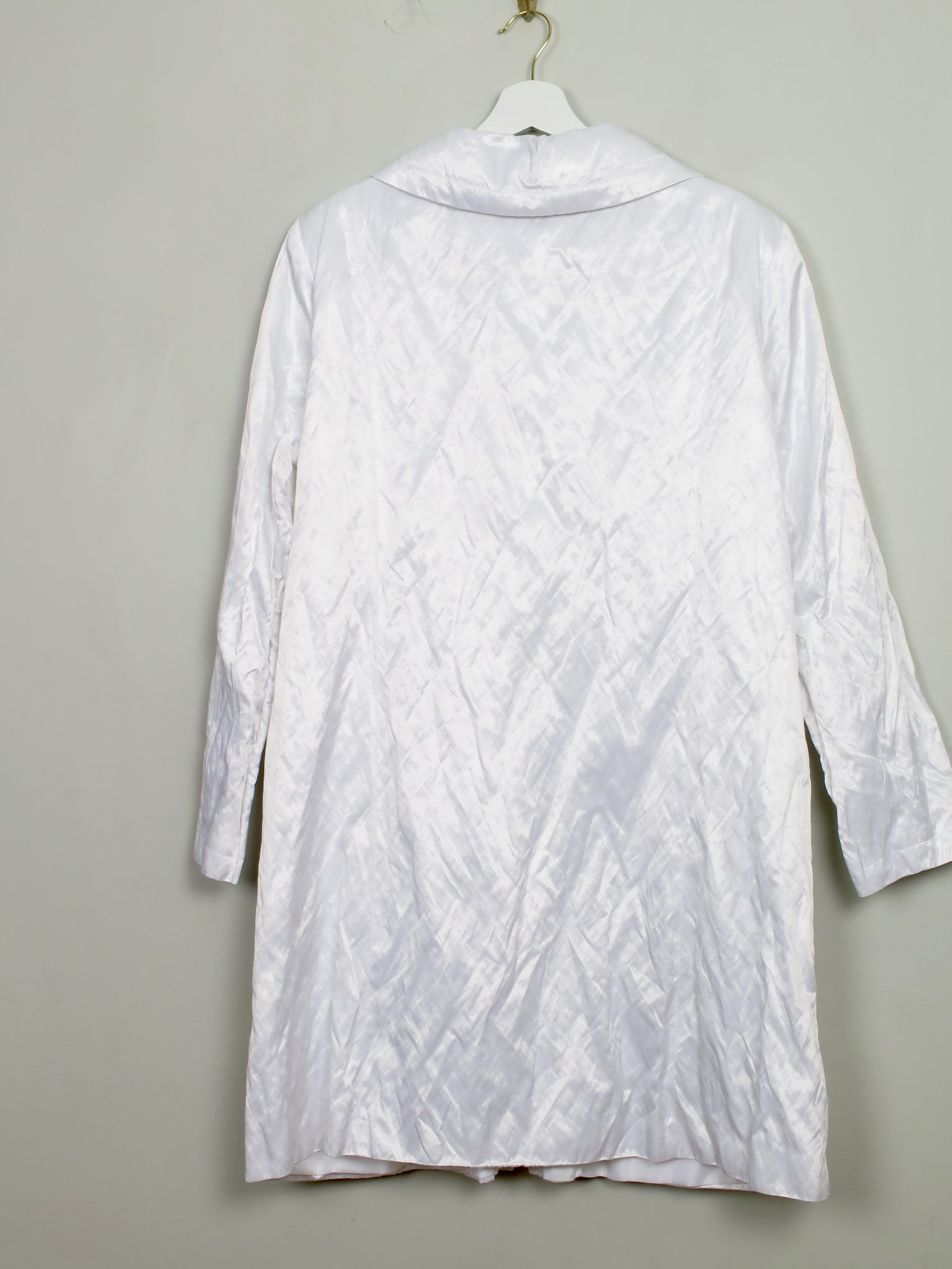 Women's White Vintage Summer Coat L - The Harlequin