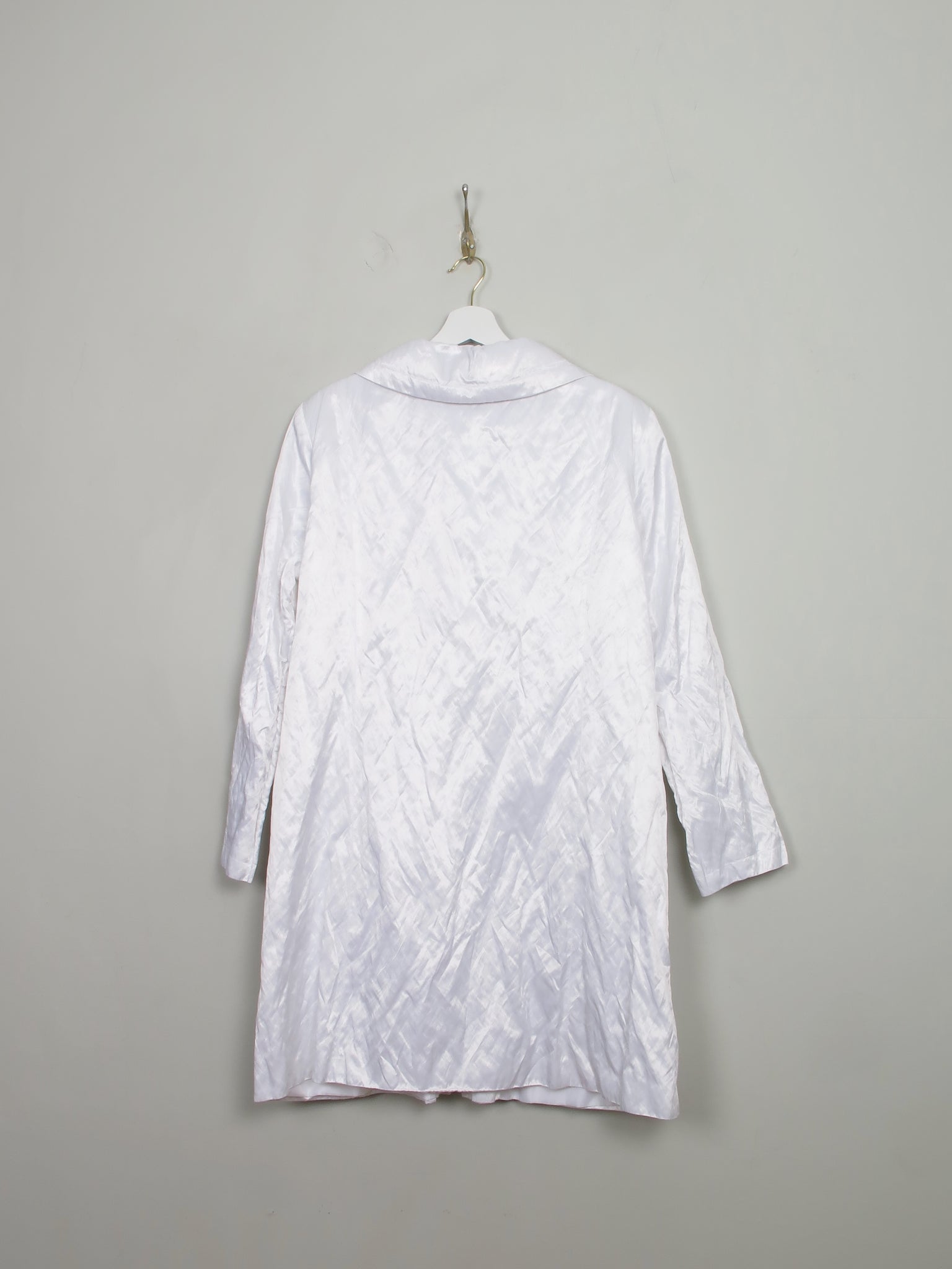 Women's White Vintage Summer Coat L - The Harlequin