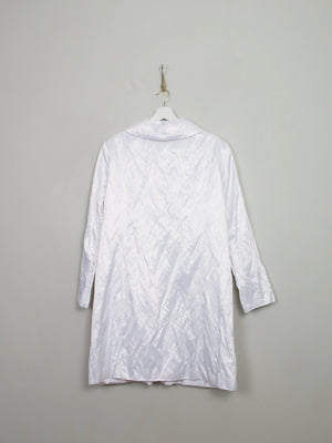 Women's White Vintage Summer Coat L - The Harlequin