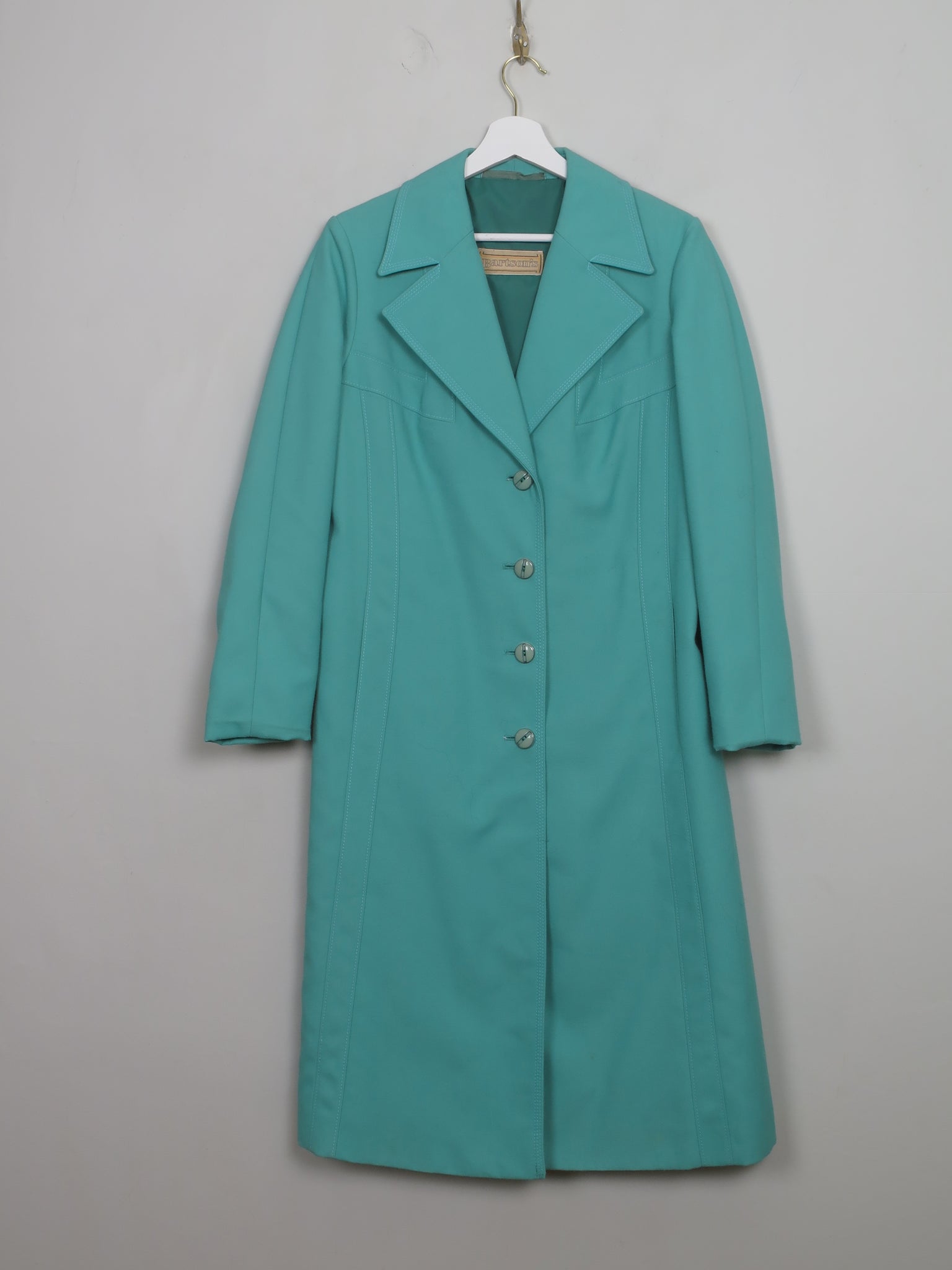 Women's Vintage Aqua Green Spring Coat M - The Harlequin