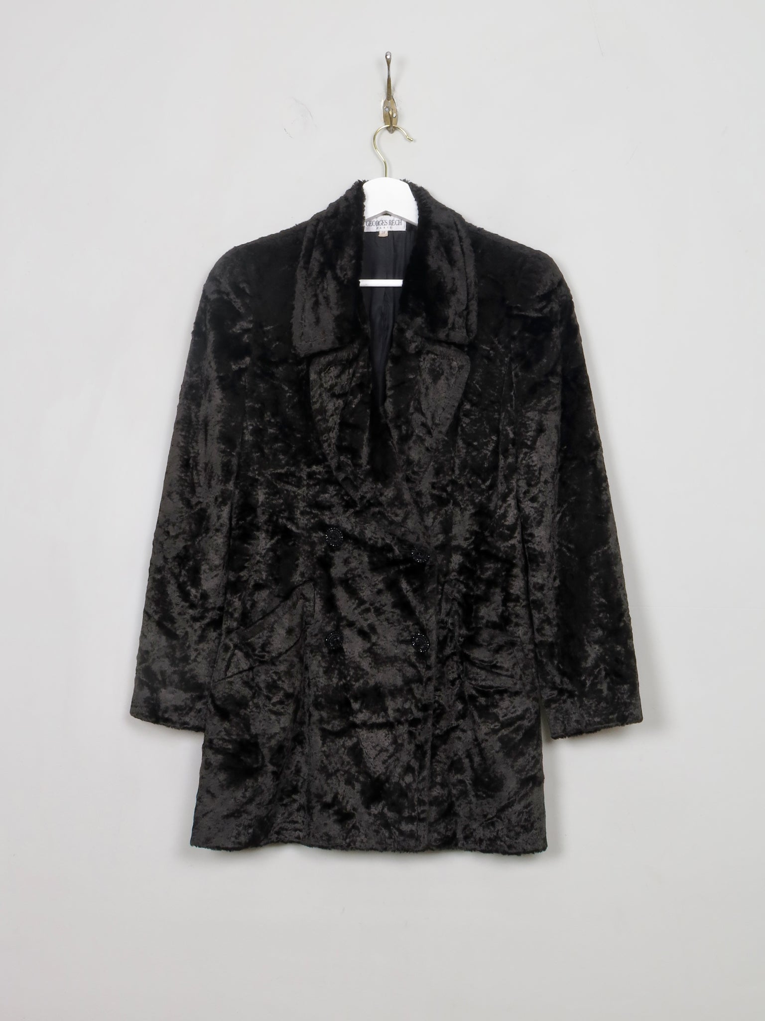 Women's Vintage George Rech Black Velvet Jacket S - The Harlequin