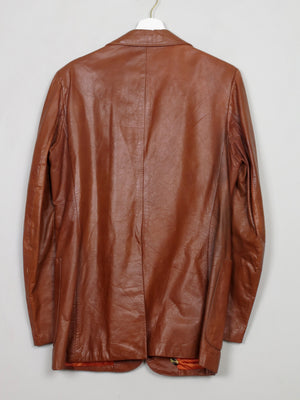 Men's Vintage Tan Leather Jacket S/M - The Harlequin