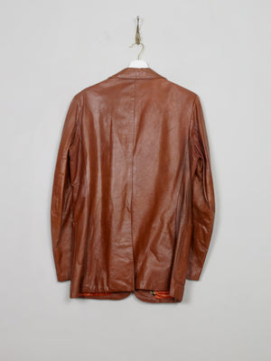 Men's Vintage Tan Leather Jacket S/M - The Harlequin