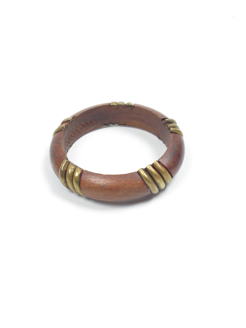 Vintage Wood & Brass Bangle