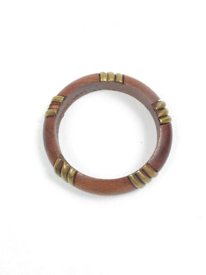 Vintage Wood & Brass Bangle