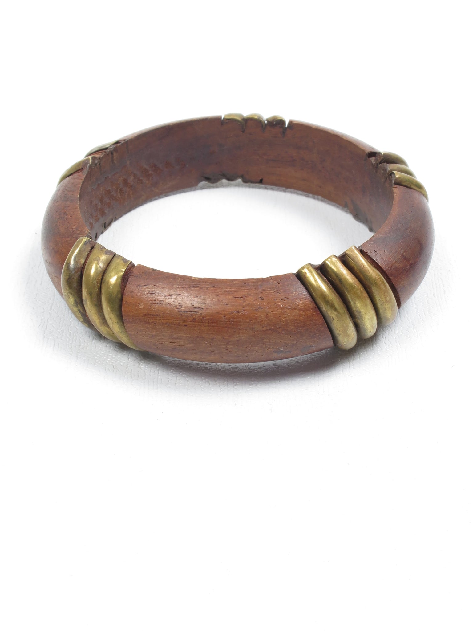 Vintage Wood & Brass Bangle