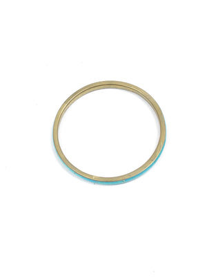 Vintage Brass & Turquoise Bangle - The Harlequin