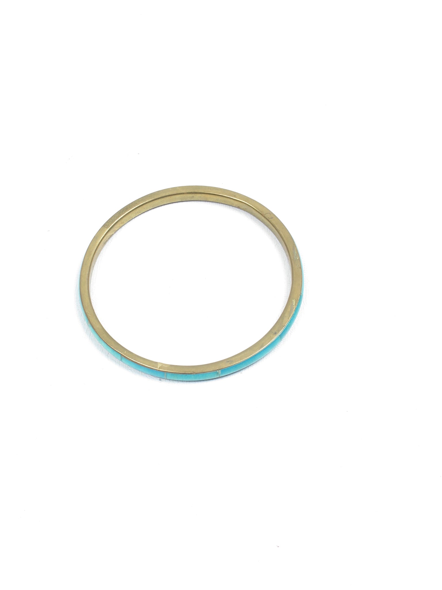 Vintage Brass & Turquoise Bangle - The Harlequin