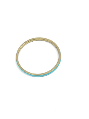 Vintage Brass & Turquoise Bangle - The Harlequin