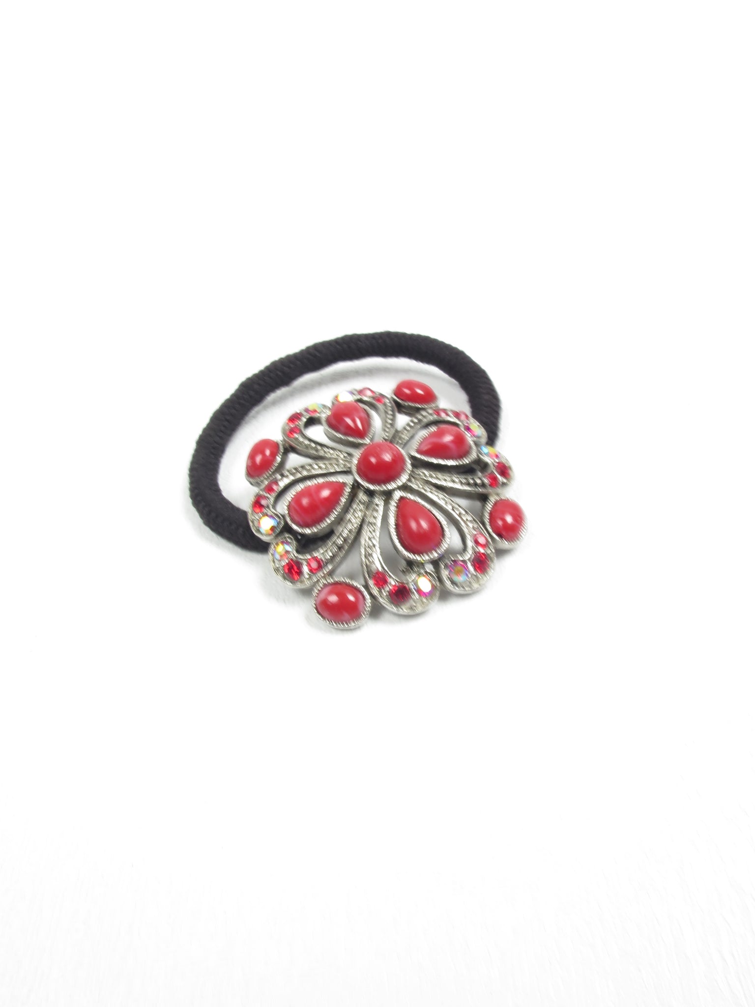Vintage  Brooch Style Hair Bobbin Tie - The Harlequin