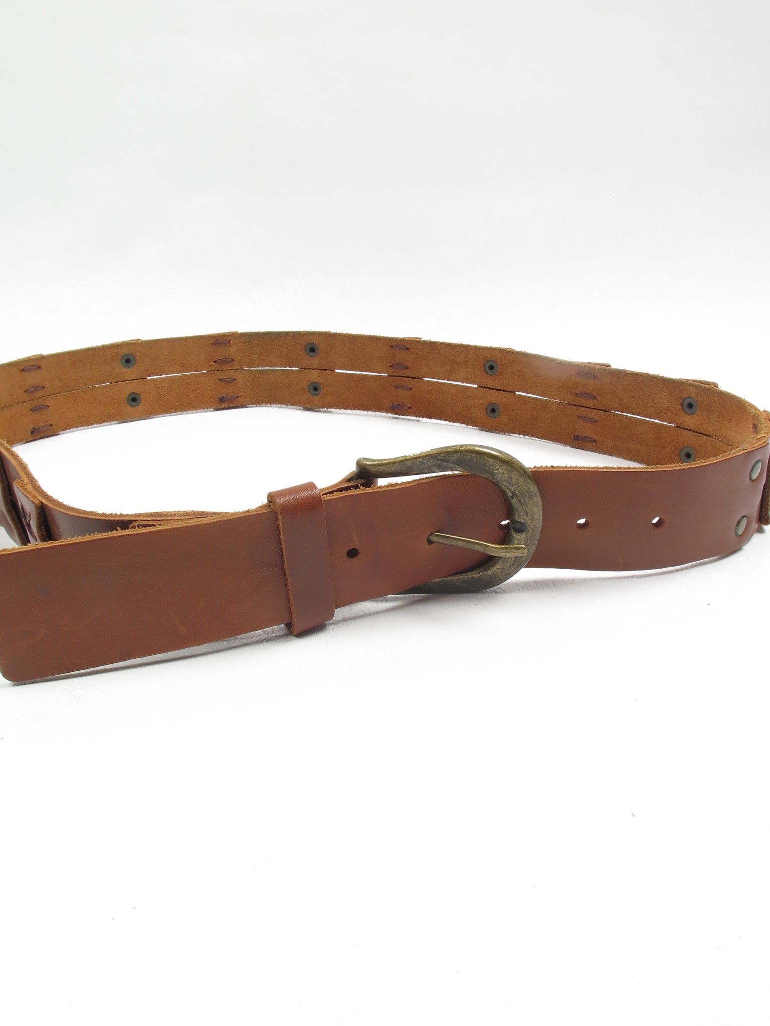 Tan Leather Vintage Style Belt M