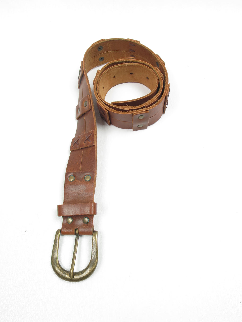 Tan Leather Vintage Style Belt M