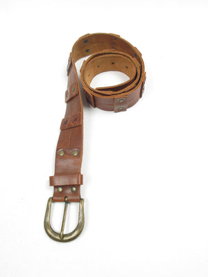 Tan Leather Vintage Style Belt M
