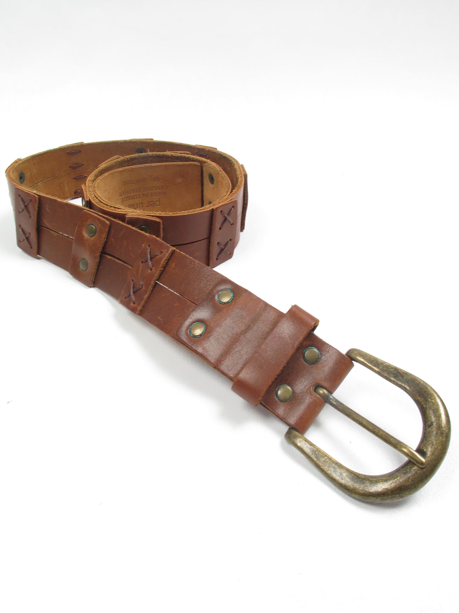 Tan Leather Vintage Style Belt M