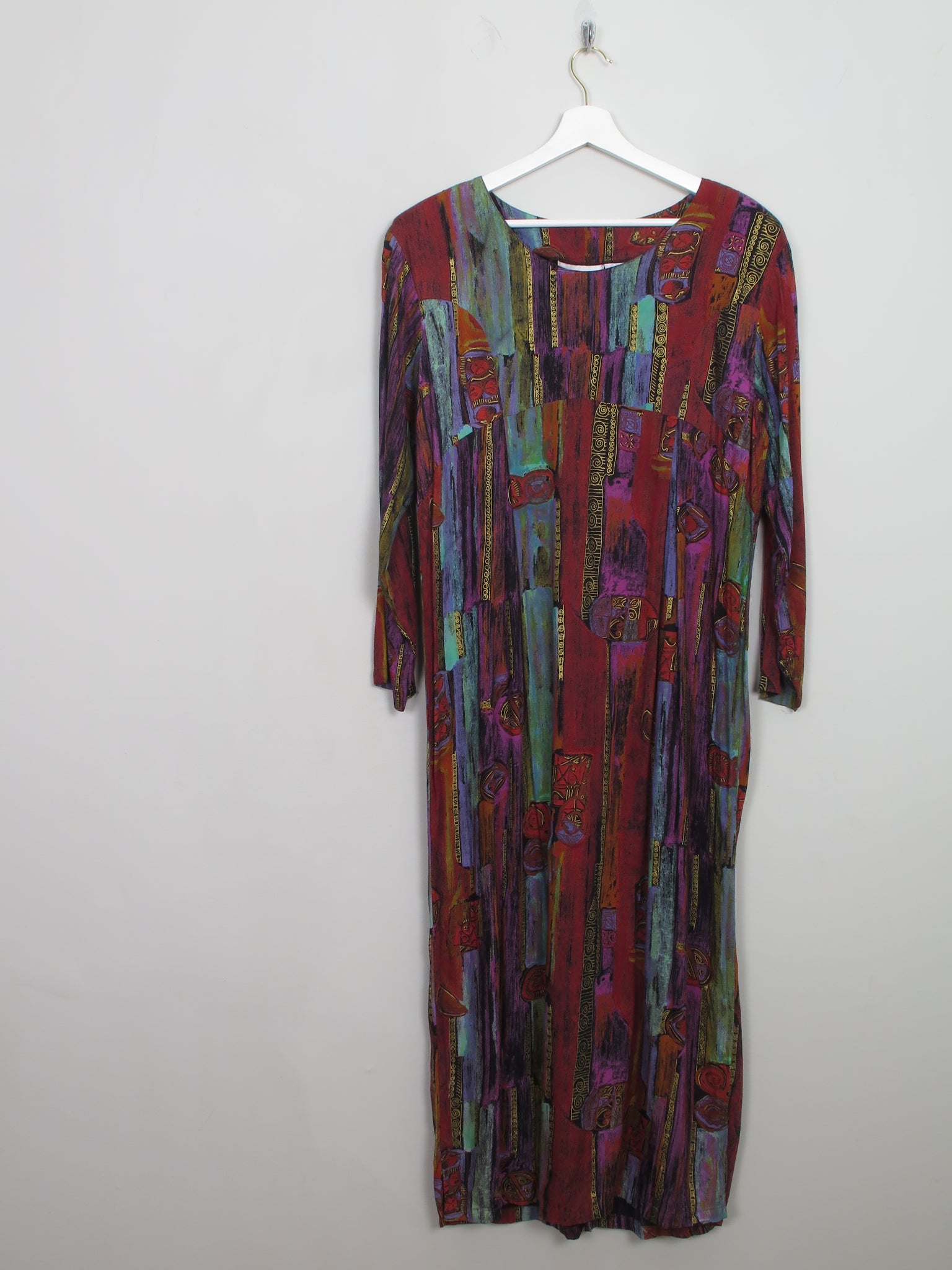 Vintage Colourful Printed Dress M/L