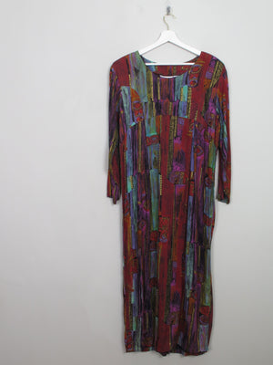 Vintage Colourful Printed Dress M/L
