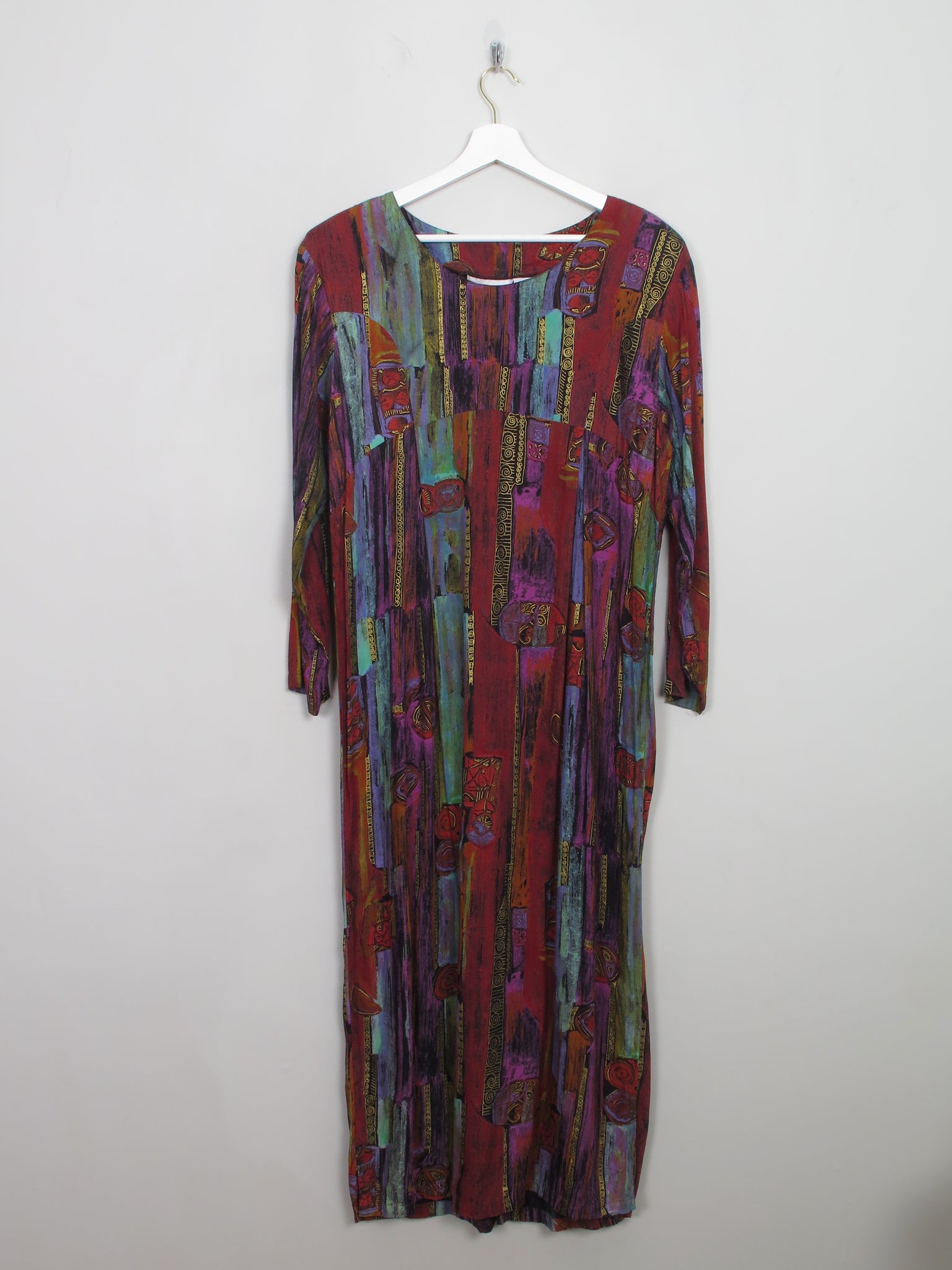 Vintage Colourful Printed Dress M/L