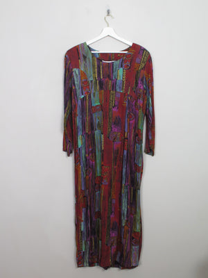 Vintage Colourful Printed Dress M/L