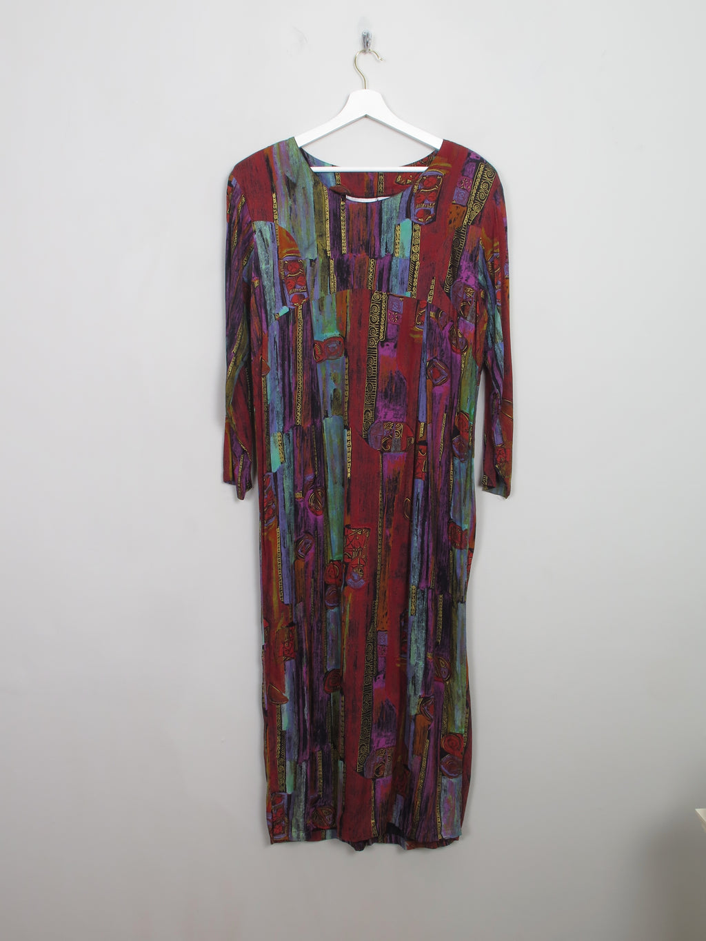 Vintage Colourful Printed Dress M/L