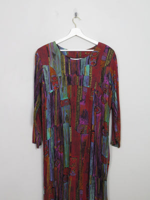 Vintage Colourful Printed Dress M/L